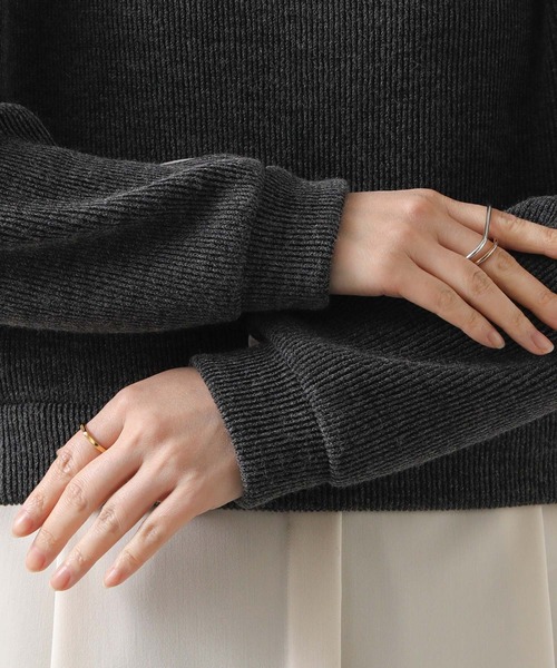 Gready Brilliant（グレディブリリアン）の「起毛畦ドッキングチュニック（Tシャツ/カットソー・レディース・チャコールグレー/カーキ・38）」の10枚目の写真