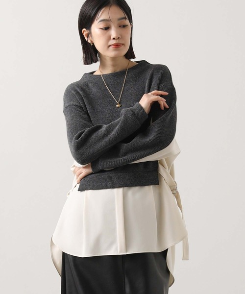 Gready Brilliant（グレディブリリアン）の「起毛畦ドッキングチュニック（Tシャツ/カットソー・レディース・チャコールグレー/カーキ・38）」の18枚目の写真