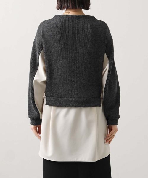 Gready Brilliant（グレディブリリアン）の「起毛畦ドッキングチュニック（Tシャツ/カットソー・レディース・チャコールグレー/カーキ・38）」の7枚目の写真