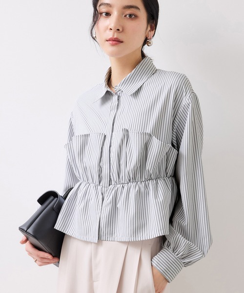 VIS（ビス）の「ビスチェドッキングシャツ/イージーケア（シャツ/ブラウス・レディース・オフホワイト/ピンク/ブルー・FREE）」の2枚目の写真