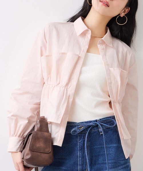 VIS（ビス）の「ビスチェドッキングシャツ/イージーケア（シャツ/ブラウス・レディース・オフホワイト/ピンク/ブルー・FREE）」の3枚目の写真