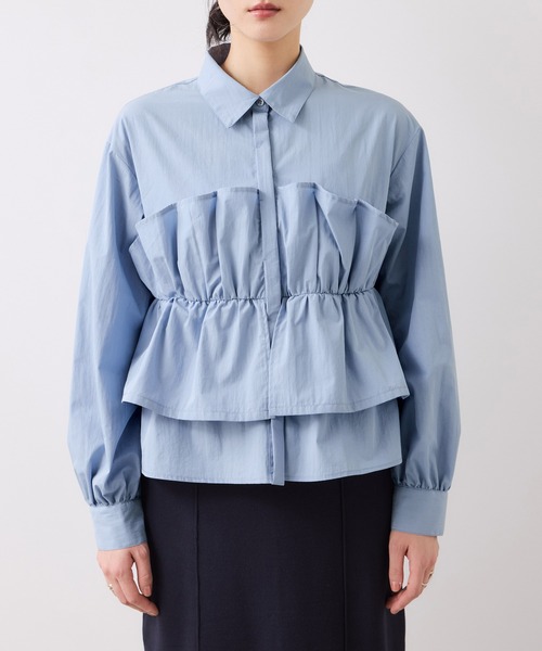 VIS（ビス）の「ビスチェドッキングシャツ/イージーケア（シャツ/ブラウス・レディース・オフホワイト/ピンク/ブルー・FREE）」の18枚目の写真