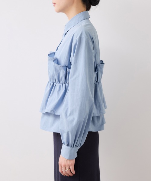 VIS（ビス）の「ビスチェドッキングシャツ/イージーケア（シャツ/ブラウス・レディース・オフホワイト/ピンク/ブルー・FREE）」の15枚目の写真