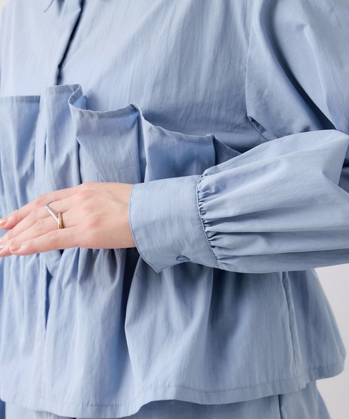 VIS（ビス）の「ビスチェドッキングシャツ/イージーケア（シャツ/ブラウス・レディース・オフホワイト/ピンク/ブルー・FREE）」の11枚目の写真