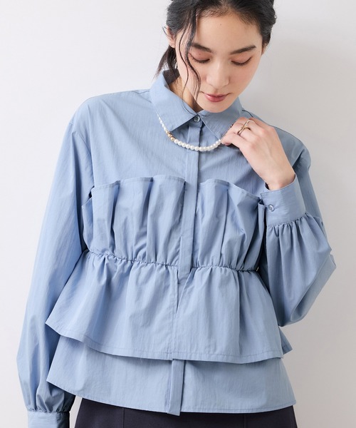 VIS（ビス）の「ビスチェドッキングシャツ/イージーケア（シャツ/ブラウス・レディース・オフホワイト/ピンク/ブルー・FREE）」の22枚目の写真