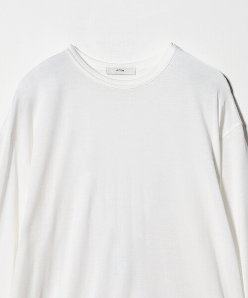 ATON(エイトン)の「<ATON>ロングスリーブ Tシャツ(Tシャツ/カットソー・レディース・ホワイト/ライトピンク・02(38))」の8枚目の写真