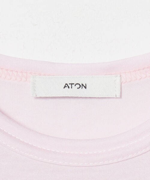 ATON(エイトン)の「<ATON>ロングスリーブ Tシャツ(Tシャツ/カットソー・レディース・ホワイト/ライトピンク・02(38))」の10枚目の写真