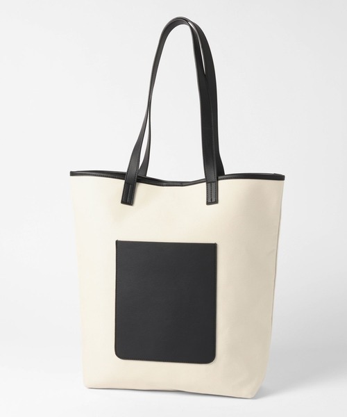 GLOBAL WORK（グローバルワーク）の「軽量ジャストポケットコンビトート/638053（トートバッグ・メンズ・アイボリー/ブラック・FREE）」の14枚目の写真