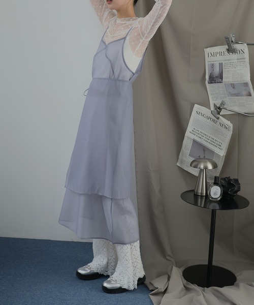 Ulysses(ユリシス)の「2枚セット レイヤードラップキャミワンピース(ワンピース・レディース・グレー/ホワイト・F)」の15枚目の写真