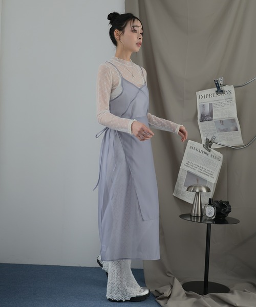 Ulysses(ユリシス)の「2枚セット レイヤードラップキャミワンピース(ワンピース・レディース・グレー/ホワイト・F)」の14枚目の写真