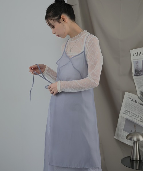Ulysses(ユリシス)の「2枚セット レイヤードラップキャミワンピース(ワンピース・レディース・グレー/ホワイト・F)」の17枚目の写真
