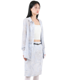 KATHARSIS（カタルシス）の「シフォンパターンシャツスカイブルー ONE SIZE（シャツ/ブラウス）」