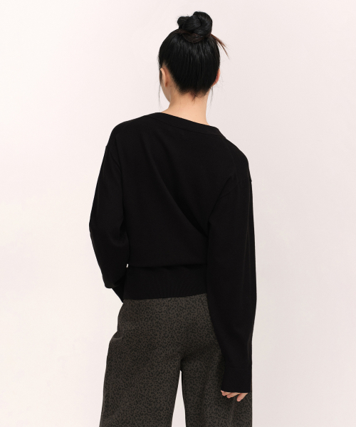 MUSINSA STANDARD WOMAN（ムシンサスタンダードウーマン）の「ウィメンズエッセンシャルリラックスドカーディガン[ブラック]（カーディガン/ボレロ・レディース・その他・X-SMALL/SMALL/MEDIUM/LARGE）」の3枚目の写真