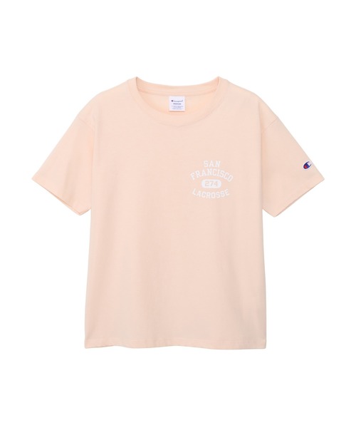 Champion(チャンピオン)の「【Champion/チャンピオン】レディース ショートスリーブTシャツ(Tシャツ/カットソー・レディース・グレー/ライトオレンジ系1/ホワイト/ネイビー・LARGE/MEDIUM)」の4枚目の写真