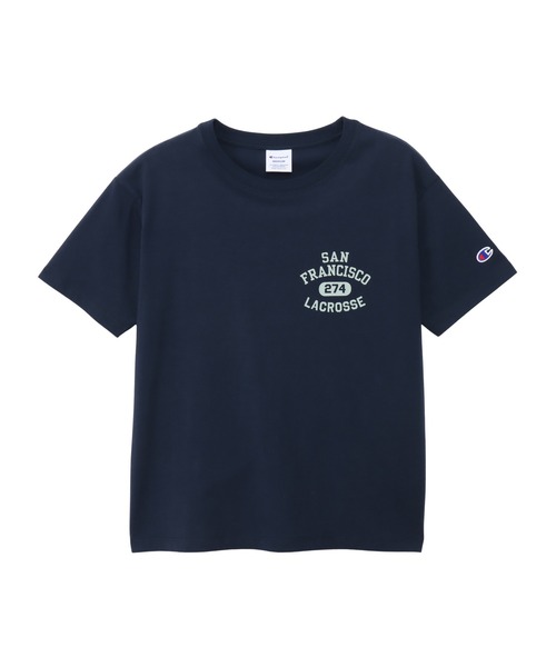 Champion(チャンピオン)の「【Champion/チャンピオン】レディース ショートスリーブTシャツ(Tシャツ/カットソー・レディース・グレー/ライトオレンジ系1/ホワイト/ネイビー・LARGE/MEDIUM)」の3枚目の写真