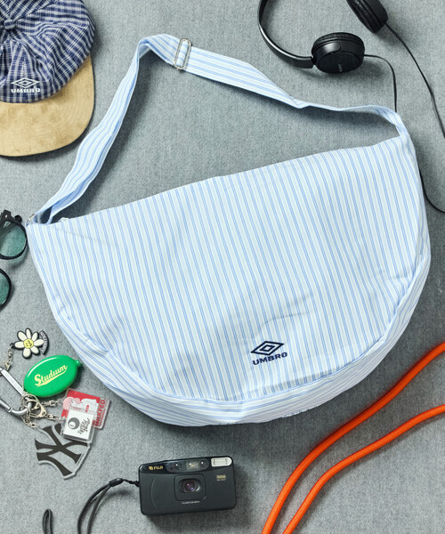UMBRO（アンブロ）の「UMBRO/アンブロ SP NEW ROUND SHOULDER BAG/別注 チェック＆ストライプ ニュー ラウンドショルダーバッグ（ショルダーバッグ・メンズ・ホワイト/ブラック/ネイビー/ブルー/グリーン・ONE SIZE）」の5枚目の写真