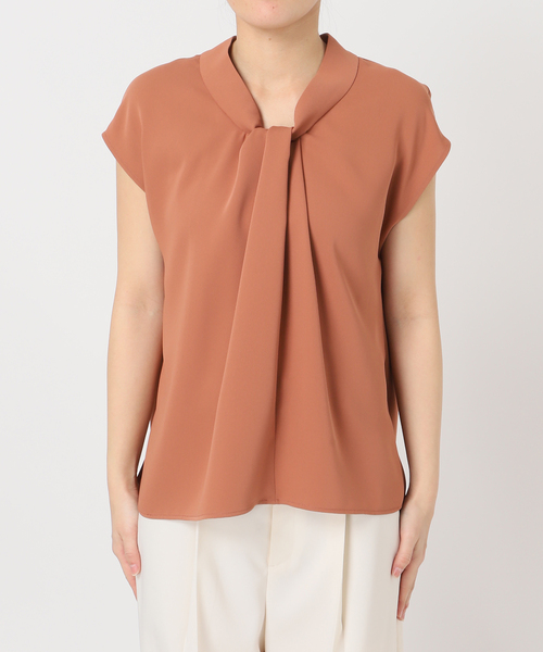 Noble（ノーブル）の「ボウタイライクノースリブラウス（シャツ/ブラウス・レディース・ホワイト系その他/モカ/ネイビー・FREE）」の16枚目の写真