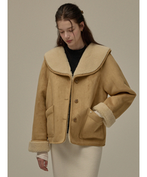 Wide collar mustang jacket - Camel
