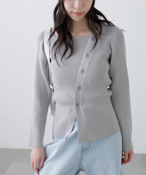 FREE'S MART(フリーズマート)の「◆アシメボタンリブニット(ニット/セーター・レディース・イエロー/グレー/ブラック・FREE)」の15枚目の写真