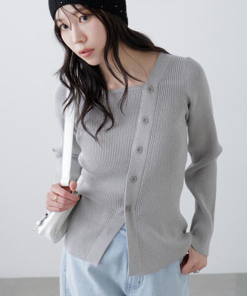 FREE'S MART(フリーズマート)の「◆アシメボタンリブニット(ニット/セーター・レディース・イエロー/グレー/ブラック・FREE)」の16枚目の写真