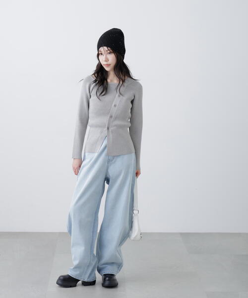 FREE'S MART(フリーズマート)の「◆アシメボタンリブニット(ニット/セーター・レディース・イエロー/グレー/ブラック・FREE)」の18枚目の写真