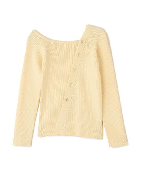 FREE'S MART(フリーズマート)の「◆アシメボタンリブニット(ニット/セーター・レディース・イエロー/グレー/ブラック・FREE)」の5枚目の写真