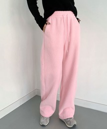 あったかボア素材 ゆったりワイドパンツ レディース リラックス