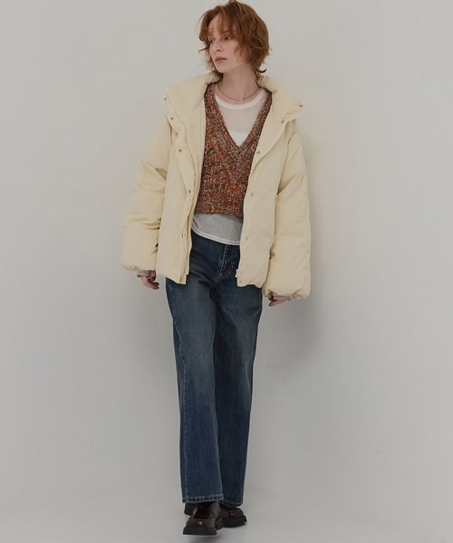 PUBLIC TOKYO（パブリックトウキョウ）の「【残りわずか】スタンドモンスターダウンコート（ダウンジャケット/コート・レディース・ブラック/ホワイト・1/2）」の20枚目の写真