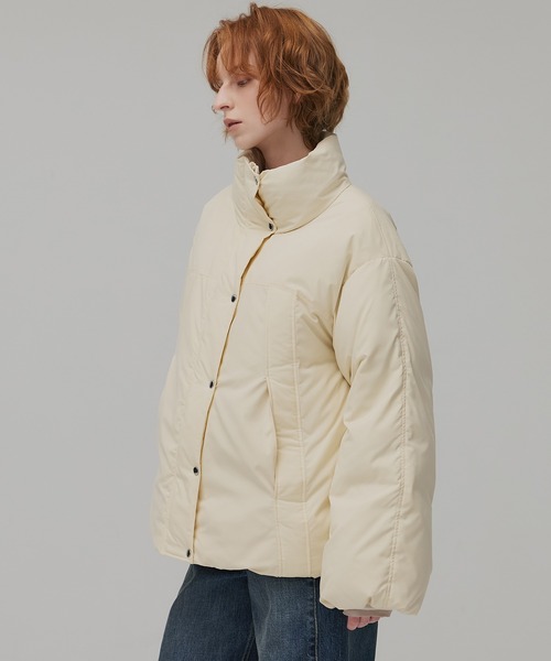 PUBLIC TOKYO（パブリックトウキョウ）の「【残りわずか】スタンドモンスターダウンコート（ダウンジャケット/コート・レディース・ブラック/ホワイト・1/2）」の6枚目の写真