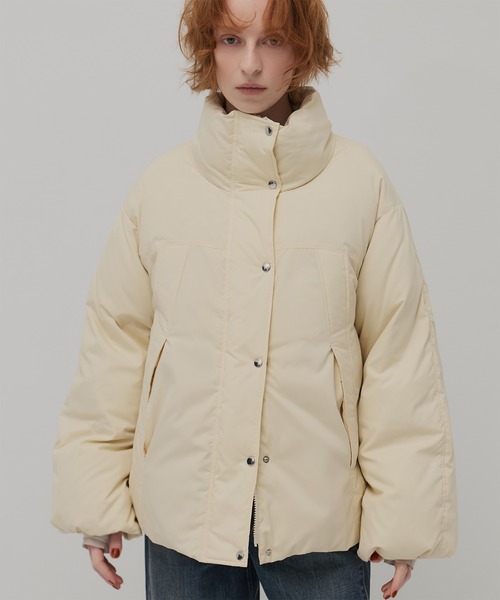 PUBLIC TOKYO（パブリックトウキョウ）の「【残りわずか】スタンドモンスターダウンコート（ダウンジャケット/コート・レディース・ブラック/ホワイト・1/2）」の5枚目の写真