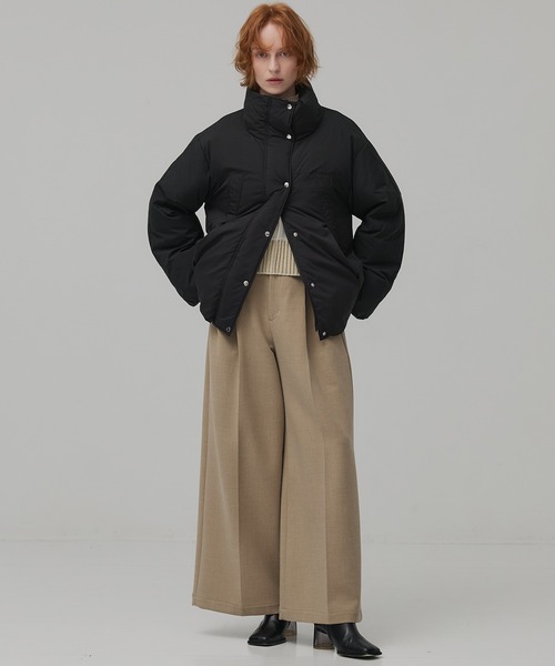 PUBLIC TOKYO（パブリックトウキョウ）の「【残りわずか】スタンドモンスターダウンコート（ダウンジャケット/コート・レディース・ブラック/ホワイト・1/2）」の18枚目の写真