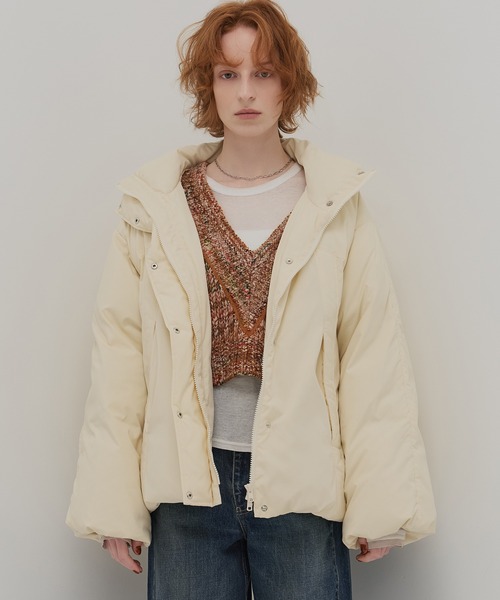 PUBLIC TOKYO（パブリックトウキョウ）の「【残りわずか】スタンドモンスターダウンコート（ダウンジャケット/コート・レディース・ブラック/ホワイト・1/2）」の11枚目の写真