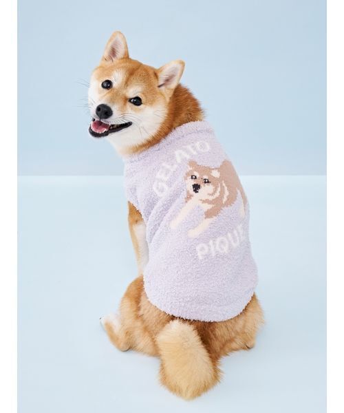 gelato pique（ジェラートピケ）の「【CAT&DOG】柴犬ジャガードプルオーバー（リード/ハーネス/首輪・レディース・ブルー/グリーン・L/XL/XXL/XXXL）」の3枚目の写真