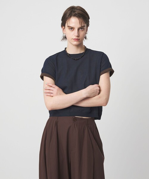 ASTRAET(アストラット)の「<ASTRAET>18G リバーシブル ショートスリーブニット(ニット/セーター・レディース・ネイビー/ダークブラウン/ライトグレー・FREE)」の22枚目の写真