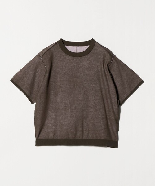 ASTRAET（アストラット）の「＜ASTRAET＞18G リバーシブル ショートスリーブニット（ニット/セーター・レディース・ネイビー/ダークブラウン/ライトグレー・FREE）」の15枚目の写真