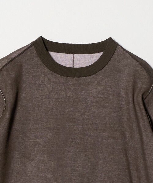 ASTRAET（アストラット）の「＜ASTRAET＞18G リバーシブル ショートスリーブニット（ニット/セーター・レディース・ネイビー/ダークブラウン/ライトグレー・FREE）」の17枚目の写真