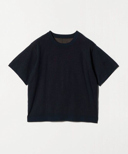 ASTRAET（アストラット）の「＜ASTRAET＞18G リバーシブル ショートスリーブニット（ニット/セーター・レディース・ネイビー/ダークブラウン/ライトグレー・FREE）」の22枚目の写真