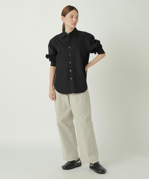 ZUCCa(ズッカ)の「HIGH COUNT BROAD 1 / シャツ(シャツ/ブラウス・レディース・ライトブルー/マスタード/ライトグリーン/ホワイト/ブラック・M size/X-LARGE)」の9枚目の写真