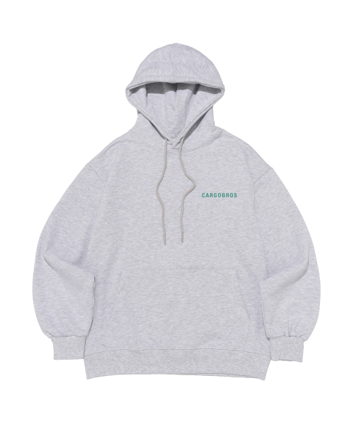 CARGOBROS(カーゴブロス)の「エッセンシャルロゴオーバーフィットフードTシャツ(L.グレー/グリーン)(パーカー・メンズ・その他・SMALL/MEDIUM/LARGE/X-LARGE/S-M/M-L/L-XL/XL-XXL)」の1枚目の写真