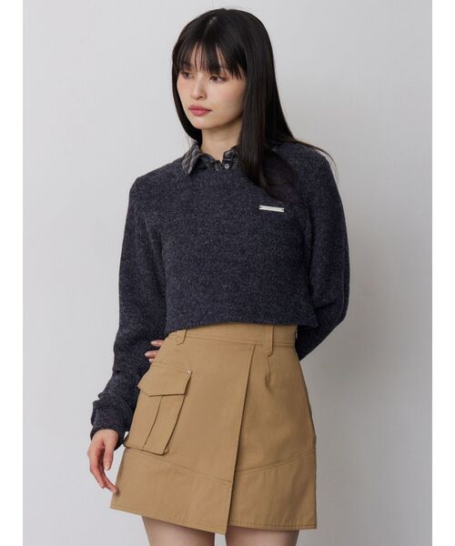 MURUA(ムルーア)の「チェックカラートップス(Tシャツ/カットソー・レディース・アイボリー/ダークグレー/ネイビー・FREE)」の10枚目の写真