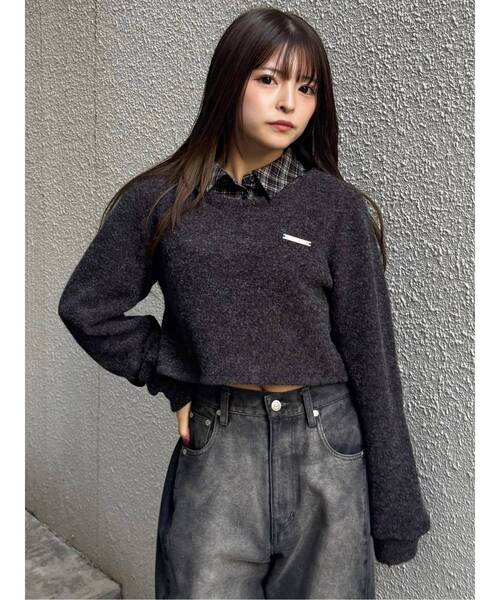 MURUA(ムルーア)の「チェックカラートップス(Tシャツ/カットソー・レディース・アイボリー/ダークグレー/ネイビー・FREE)」の16枚目の写真