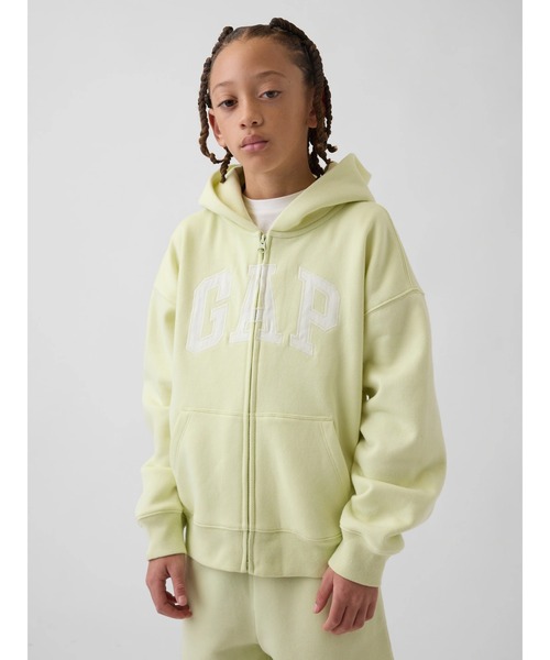 GAP(ギャップ)の「ヴィンテージソフト GAPロゴ ジップアップパーカー (キッズ)(パーカー・キッズ・イエロー・120cm/110cm/140cm/150cm/130cm/160cm)」の2枚目の写真