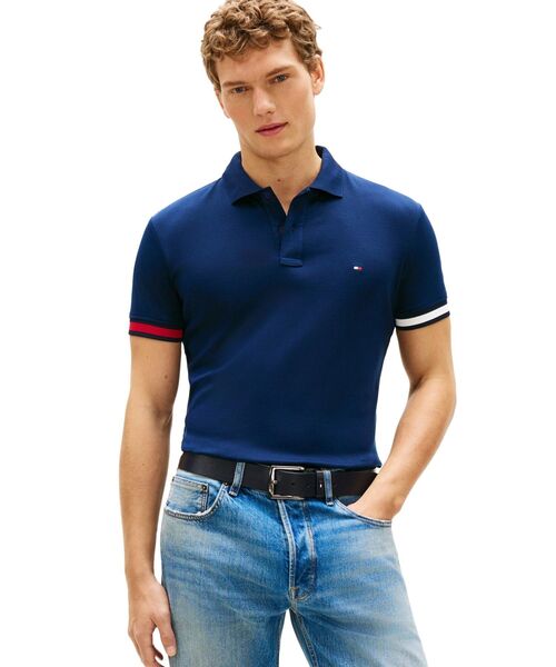 TOMMY HILFIGER(トミーヒルフィガー)の「フラッグカフコットンスリムポロシャツ(ポロシャツ・メンズ・レッド/ネイビー/グリーン/ホワイト・SMALL/X-LARGE/LARGE/MEDIUM)」の4枚目の写真