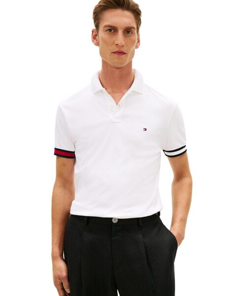 TOMMY HILFIGER(トミーヒルフィガー)の「フラッグカフコットンスリムポロシャツ(ポロシャツ・メンズ・レッド/ネイビー/グリーン/ホワイト・SMALL/X-LARGE/LARGE/MEDIUM)」の2枚目の写真