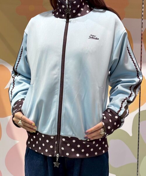 HELLO.SANFRANCISCO（ハローサンフランシスコ）の「【momoコラボ】【HELLO.SANFRANCISCO/ハローサンフランシスコ】配色トラックジャケット（ブルゾン・レディース・サックスブルー/イエロー/ブラウン・ONE SIZE）」の14枚目の写真