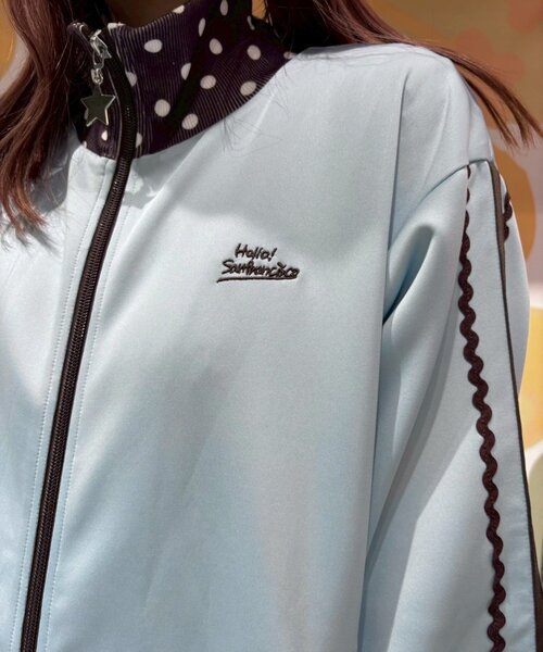 HELLO.SANFRANCISCO（ハローサンフランシスコ）の「【momoコラボ】【HELLO.SANFRANCISCO/ハローサンフランシスコ】配色トラックジャケット（ブルゾン・レディース・サックスブルー/イエロー/ブラウン・ONE SIZE）」の20枚目の写真