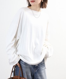 コットンクルーネックロングTシャツ