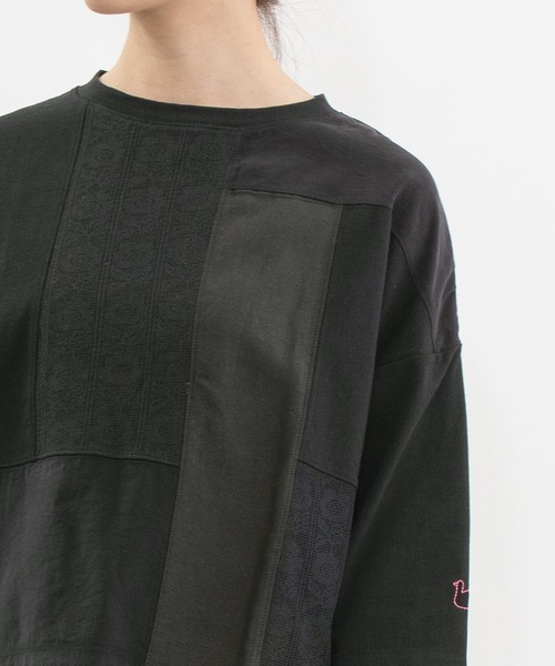 nop de nod(ノップドゥノッド)の「USコットンmisc布帛7分袖Tシャツ(Tシャツ/カットソー・レディース・オフホワイト/ブラック・3)」の17枚目の写真