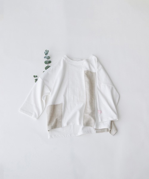 nop de nod(ノップドゥノッド)の「USコットンmisc布帛7分袖Tシャツ(Tシャツ/カットソー・レディース・オフホワイト/ブラック・3)」の20枚目の写真