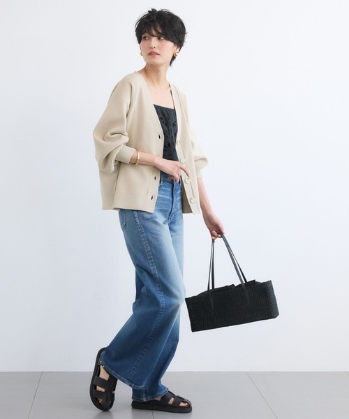 BARNYARDSTORM（バンヤードストーム）の「BARNYARDSTORM / 軽量畦編みカーディガン【WEB限定】（カーディガン/ボレロ・レディース・ベージュ/ホワイト/グレー・FREE）」の6枚目の写真